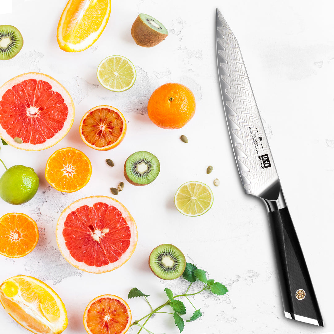 SHAN ZU Couteau utilitaire Damas 6