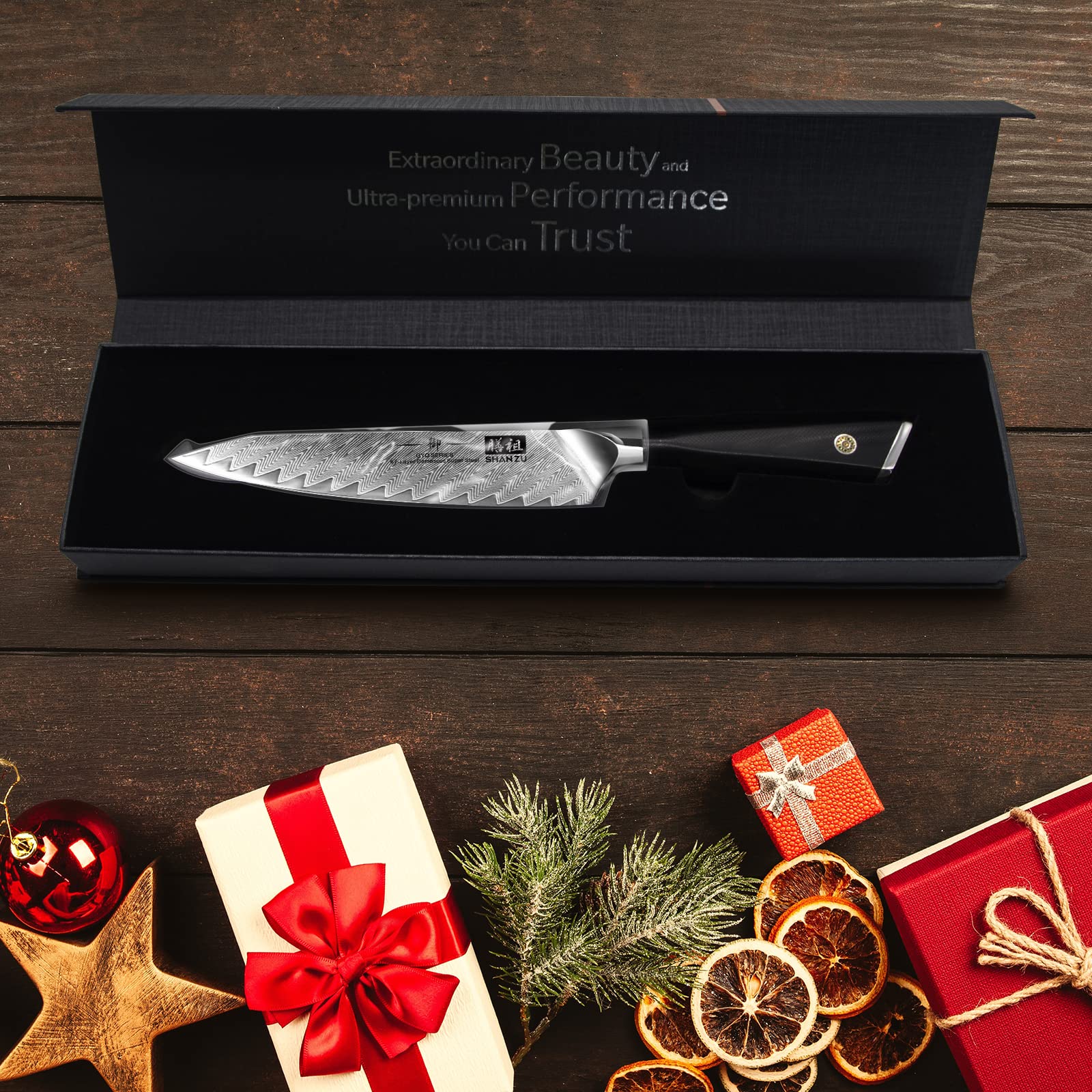 SHAN ZU Couteau utilitaire Damas 6