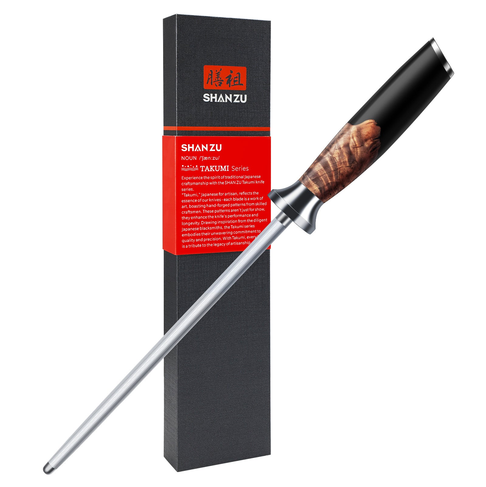 SHAN ZU Fusil para Afilar 20 cm – Barra de Afilado para Cuchillos