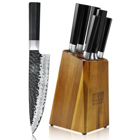 Set de 7 Couteaux Takumi Japonais Gyuto Chef+ Pierre à aiguiser