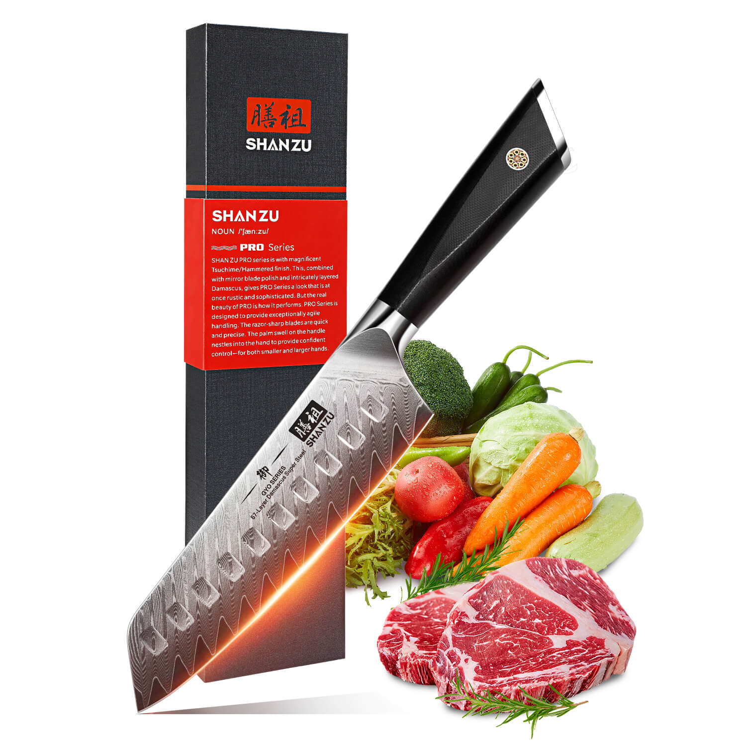 Couteau Santoku Damas 7