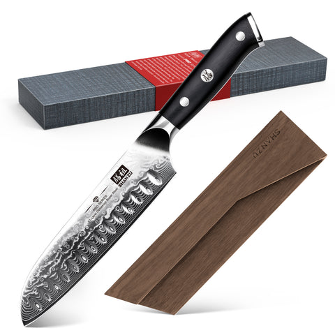 SHAN ZU Pro | Cuchillo Santoku Damas 7" +Soporte magnético para cuchillos