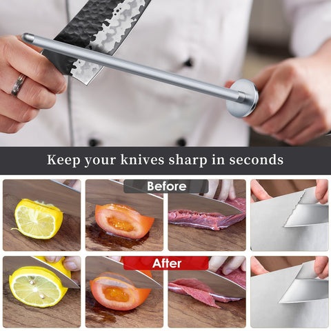 SHAN ZU Fusil à Aiguiser 20 cm – Barre d’Affûtage pour Couteaux