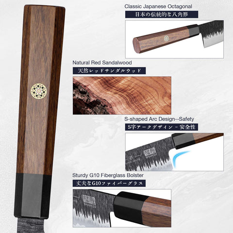 Serie Forge | Cuchillo de Chef Damasco 8" + Soporte magnético para cuchillos