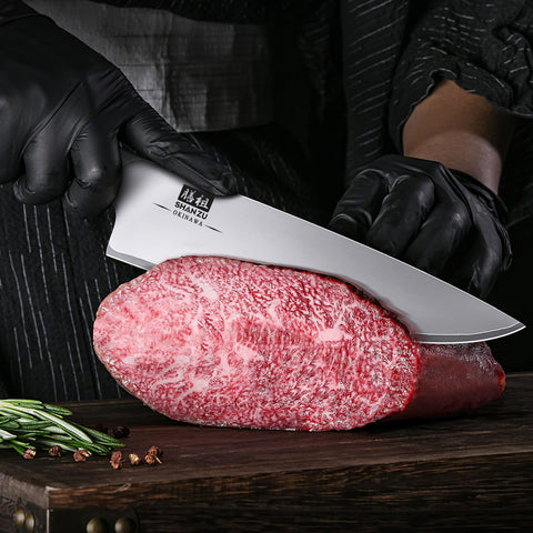 SHAN ZU Série Okinawa – Ensemble 4 pièces Acier Japonais + Barre aimantée en bois