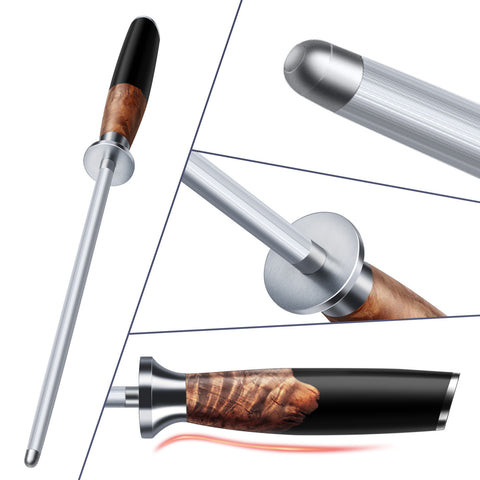 SHAN ZU Fusil à Aiguiser 20 cm – Barre d’Affûtage pour Couteaux