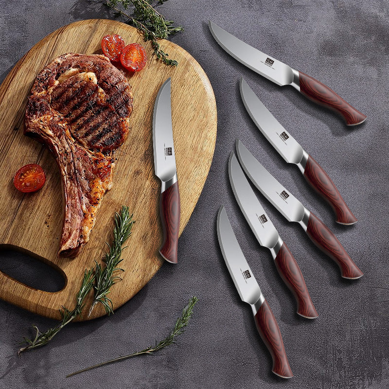 SHAN ZU Série Okinawa – 4-teiliges Set Japanischer Stahl + Magnetleiste aus Holz