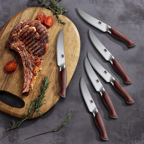 SHAN ZU Serie Okinawa – Conjunto de 4 piezas Acero Japonés + Barra magnética de madera