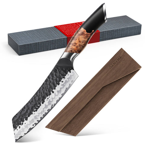 Serie Tengu | Cuchillo Santoku 7" + Soporte magnético para cuchillos