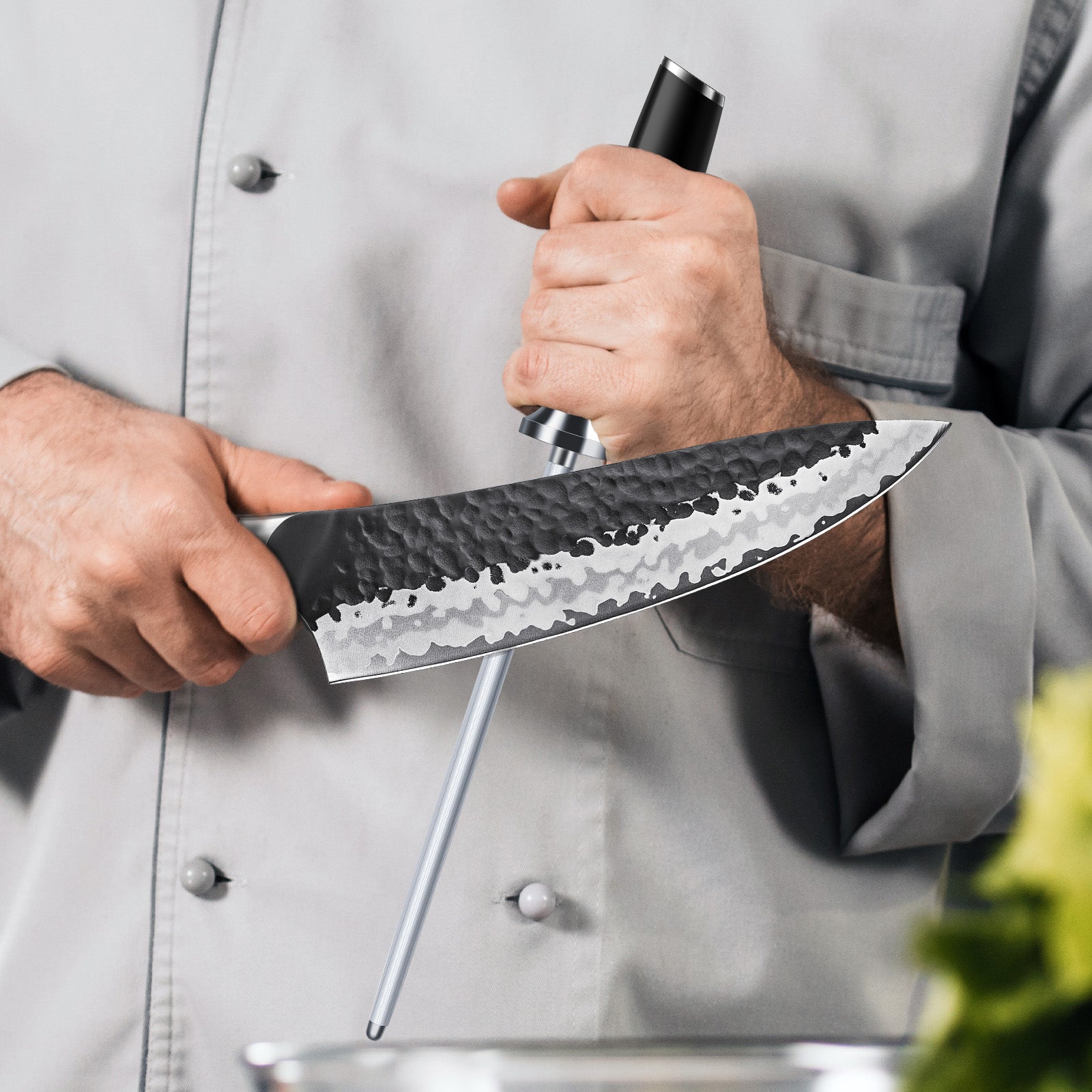 SHAN ZU Fusil para Afilar 20 cm – Barra de Afilado para Cuchillos