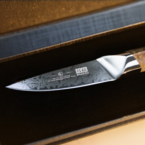 SHAN ZU WHITE TIGER | Couteau d'Office Damas 3.75"