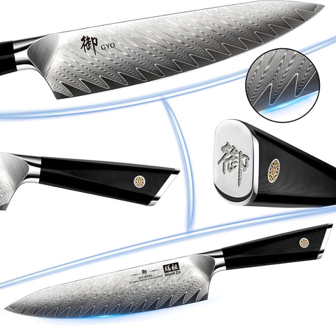 SHAN ZU GYO | 7-teiliges Damaszener-Messerblock-Set + magnetische Halterung 30 cm