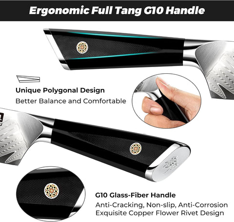 SHAN ZU GYO | Damas-Kochmesser 8" + magnetische Messerleiste