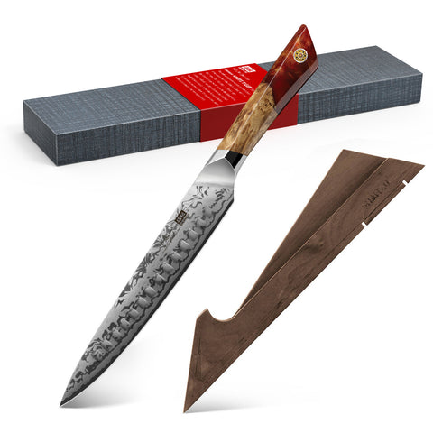 White Tiger Series | Damascus Carving Knife SHAN ZU + Magnetic Knife Holder