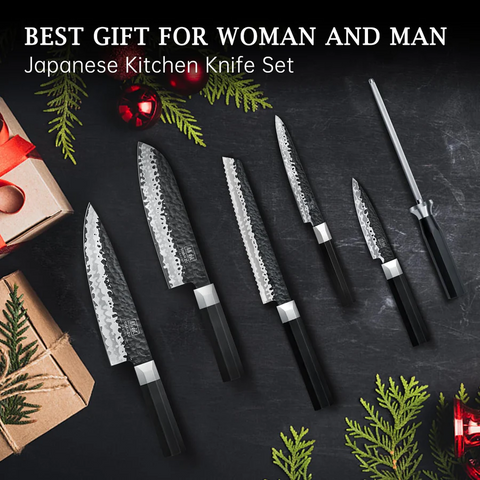 Set de 7 Couteaux Takumi Japonais Gyuto Chef+ Pierre à aiguiser