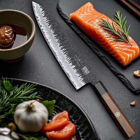 Serie Forge | Cuchillo de Chef Damasco 8" + Soporte magnético para cuchillos
