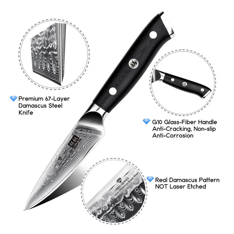 SHAN ZU PRO | Couteau d'Office Damas 3.75"