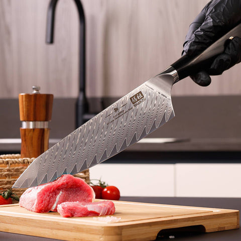 SHAN ZU GYO | Damas-Kochmesser 8" + magnetische Messerleiste
