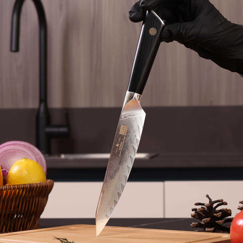 SHAN ZU GYO | Damas-Kochmesser 8" + magnetische Messerleiste