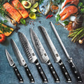 Bloc de couteaux Damas 7-Pcs | SHAN ZU Pro