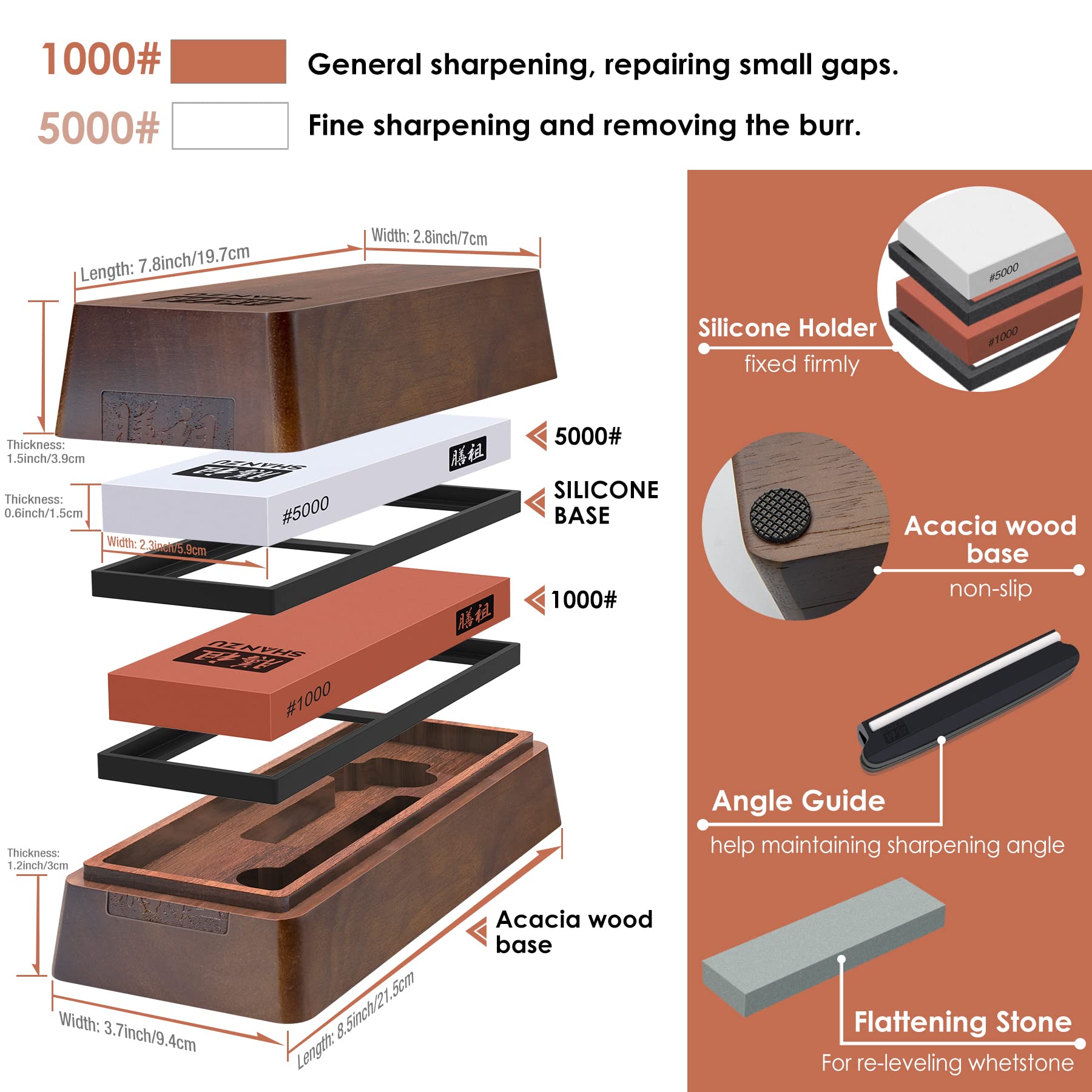 #1000/#5000 avec coffret | Pierre à aiguiser 